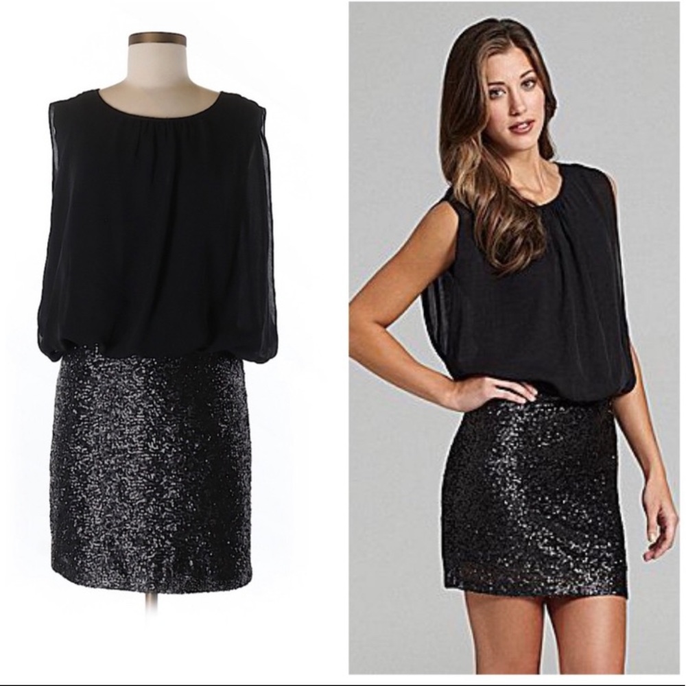 MM Couture (Miss Me) Black Sequin Cocktail Dress. Size S.